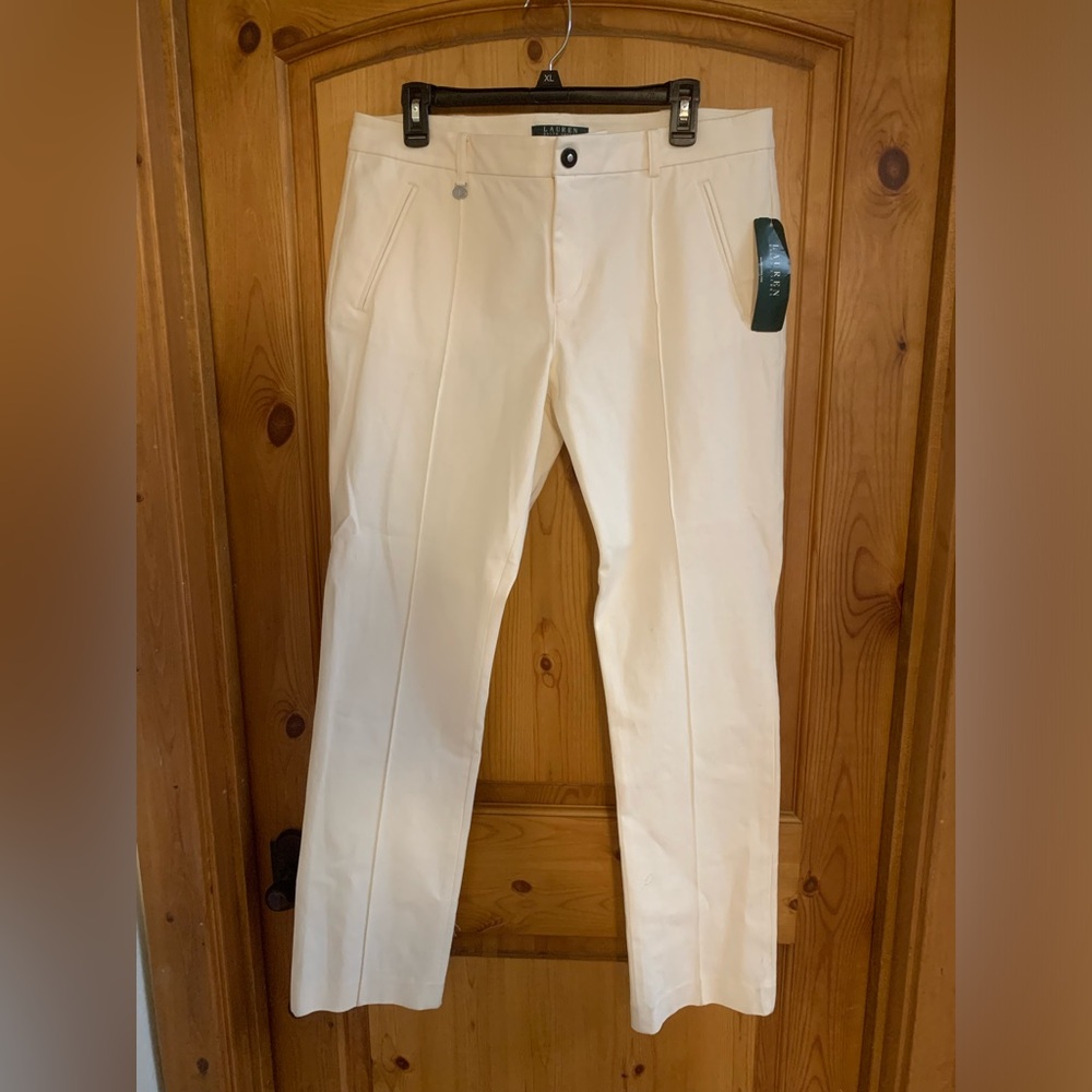 Ralph Lauren cream pants. 95% cotton %5 elastane thick material with stretch.